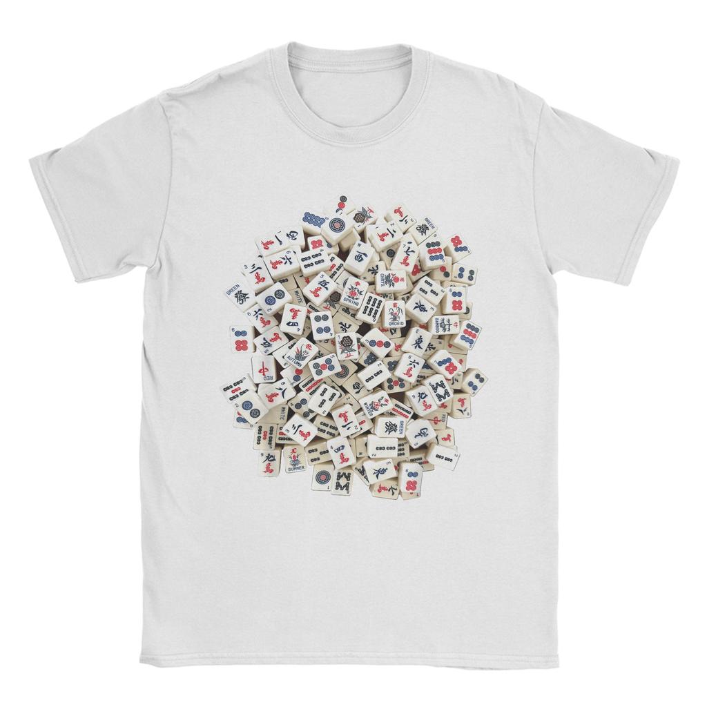 Streetwear T-Shirt Mah Jong Tiles Mah Jongg Mahjong Game Cotton T-Shirts Novelty Tee Shirt for Men Summer Y2K Short Sleeve Tops