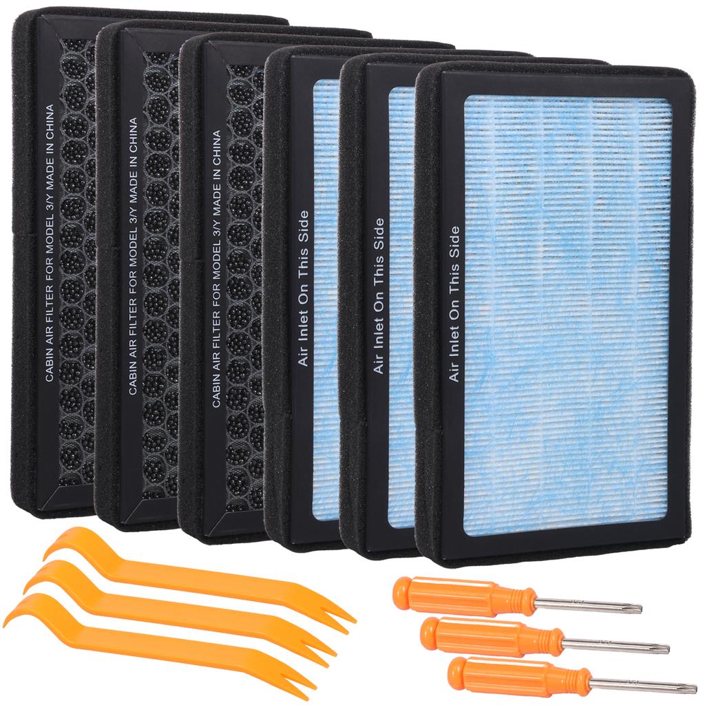 HEPA Air Filter for Model Y 2020–2025 Model 3 2016-2026 Cabin Air Filter with Activated Carbon 4 Stage Filtration Structure