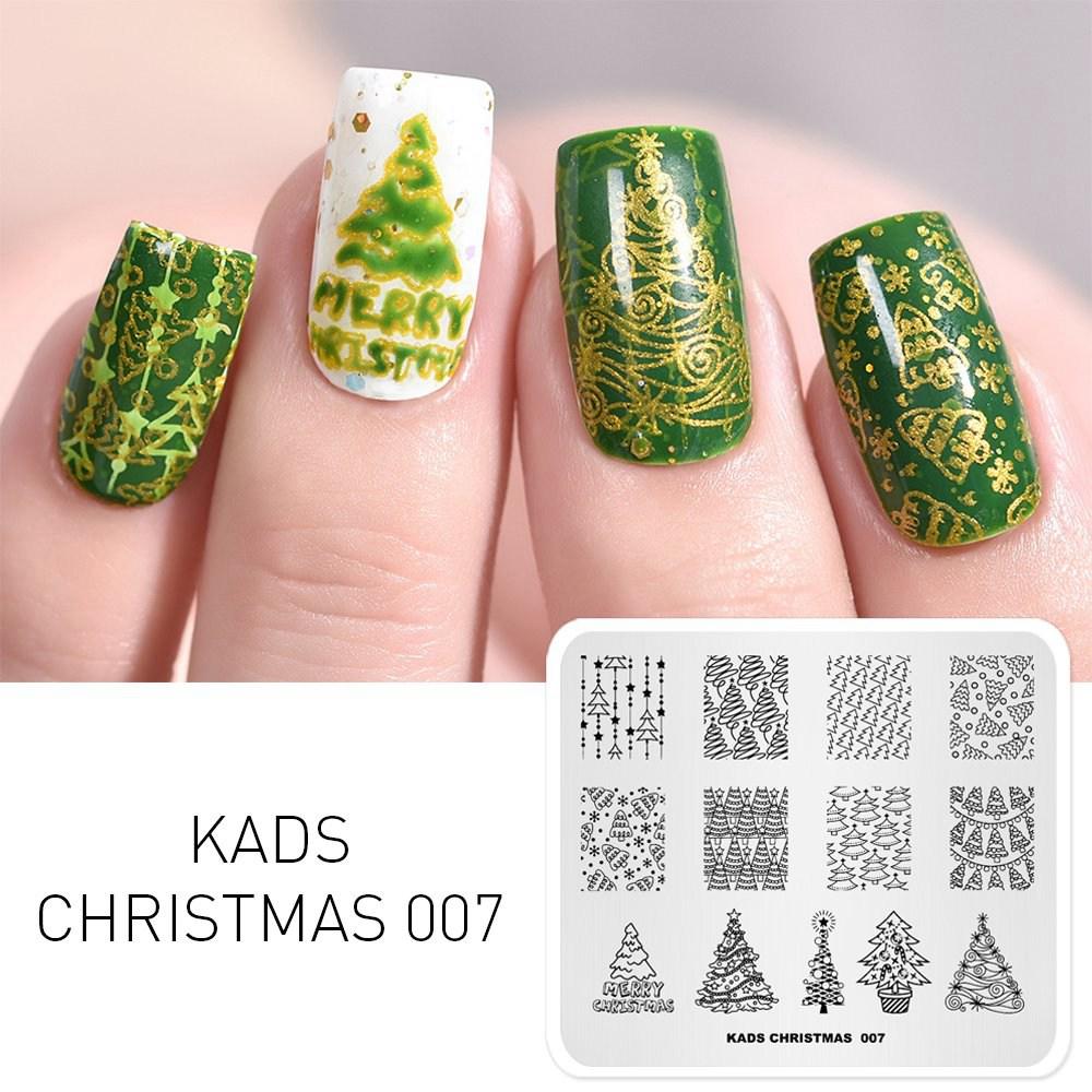 KADS Christmas Nail Art Stamping Plates Manicure Stamp Template Image Nails Art Stamp Print Stencils