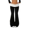 Women Low Rise Flare Pants Ruched Printed Waist Stretch Y2K Bell Bottom Long Trousers