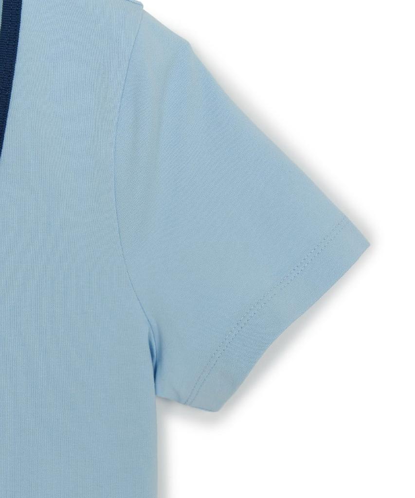 Emelbi Women'S Basic Square Neck Slim Fit Short Sleeve T-Shirt La (Mg. Blue)