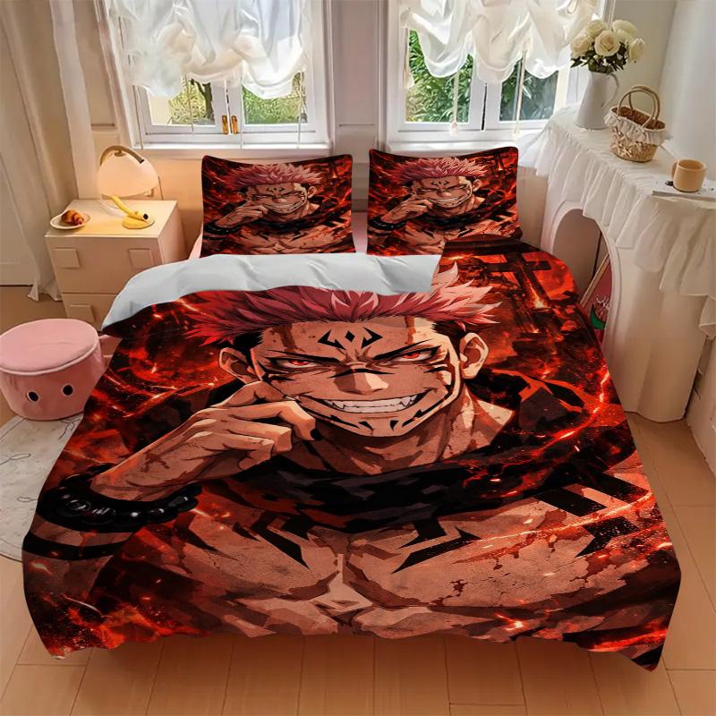 Powerful Anime Hero Print 3Pcs Bedding Setduvet Cover With 2 Bedropillowcase Home Birthday Gift
