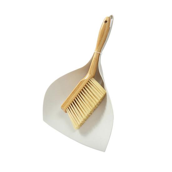 Small Broom Dustpan Set Ergonomic Natural Bamboo Handle Soft Bristles Portable Decorative Mini Broom Kit