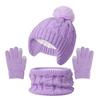 3-10Y Toddler Bonnet Winter Pompom Knitted Hats New Hat Scarf Gloves Set  Children's Outdoor