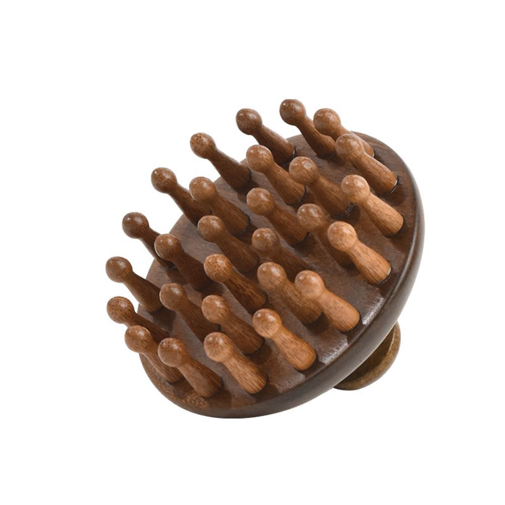 75X75X60mm Wooden Mushroom Shape Disc Massage Comb Head Massage Comb Wide Tooth Dry and Wet Hair Shampoo Brush Scalp Care Brush