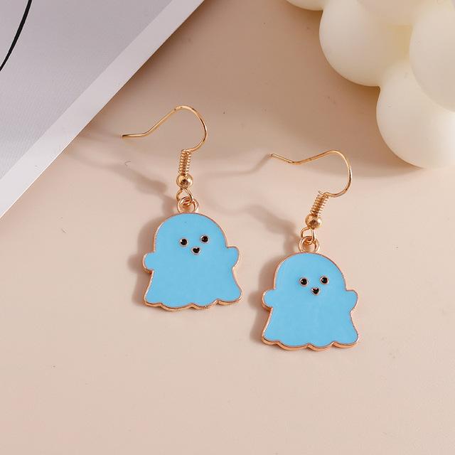 Geister Ohrringe Blau - Glühende Halloween Ohrringe Mit UV-Effekt