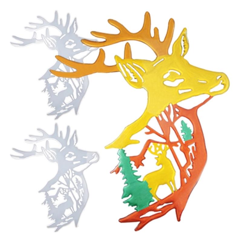 Elk Head Resin Molds Christmas Deer Silicone Molds Animal Epoxy Casting Mould for Wall Hanging Mount Decor DIY Crafts