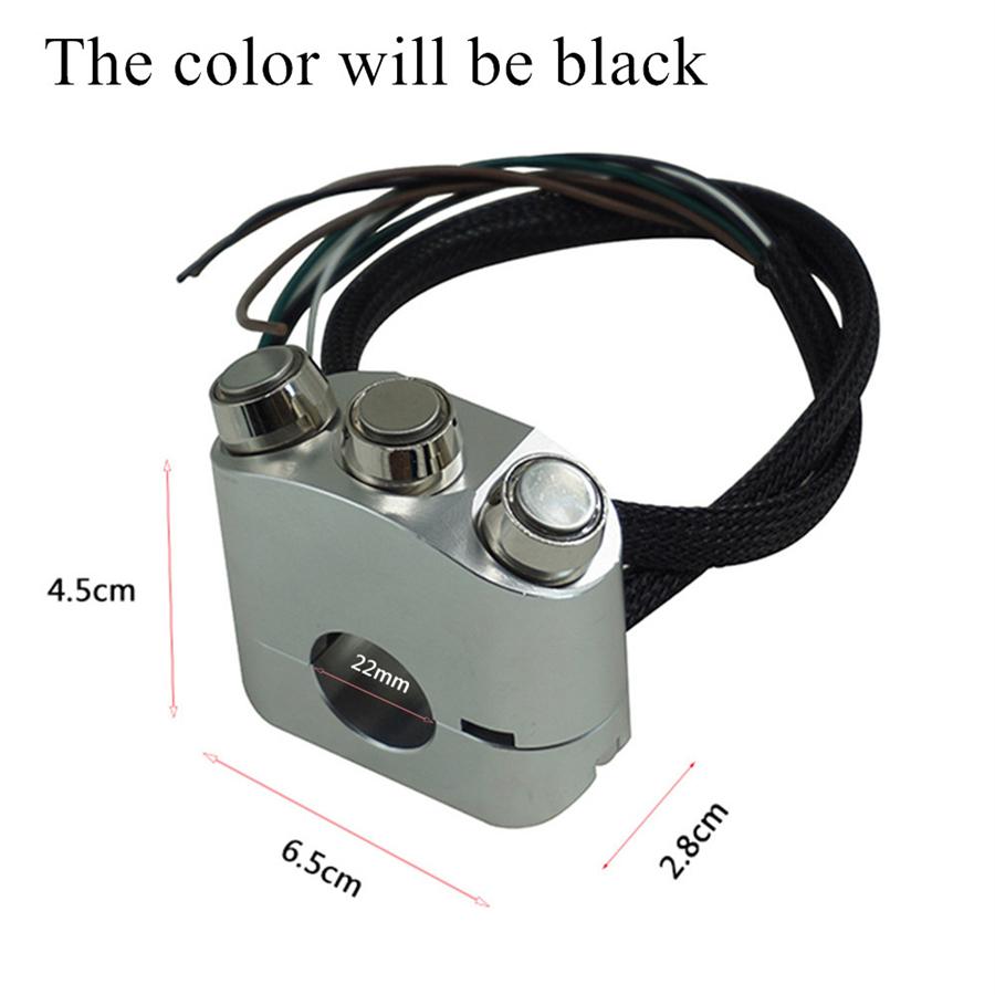 22MM LED CNC Motorbike Handlebar Control Switch Headlight Spotlight Start Button
