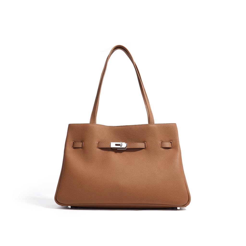 New High-end Niche Cowhide Bag Large-capacity Messenger Bag Tote Bag Women's Bag Shoulder Bag