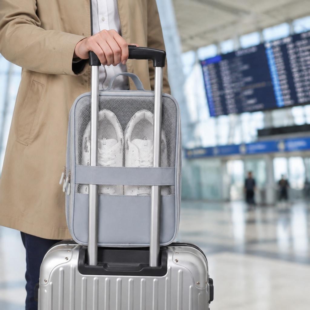 Travel Shoe Bag for Suitcase with Dustproof Design Large Capacity Double Layer Storage Box Portable Shoe Organizer for Business Trips and Travel