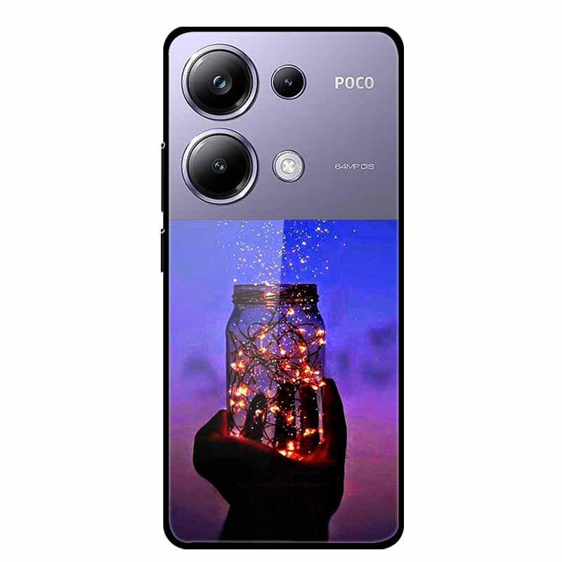 Colorful Aesthetic Tempered Glass Phone Case for Redmi 12 5G & POCO M6 PRO