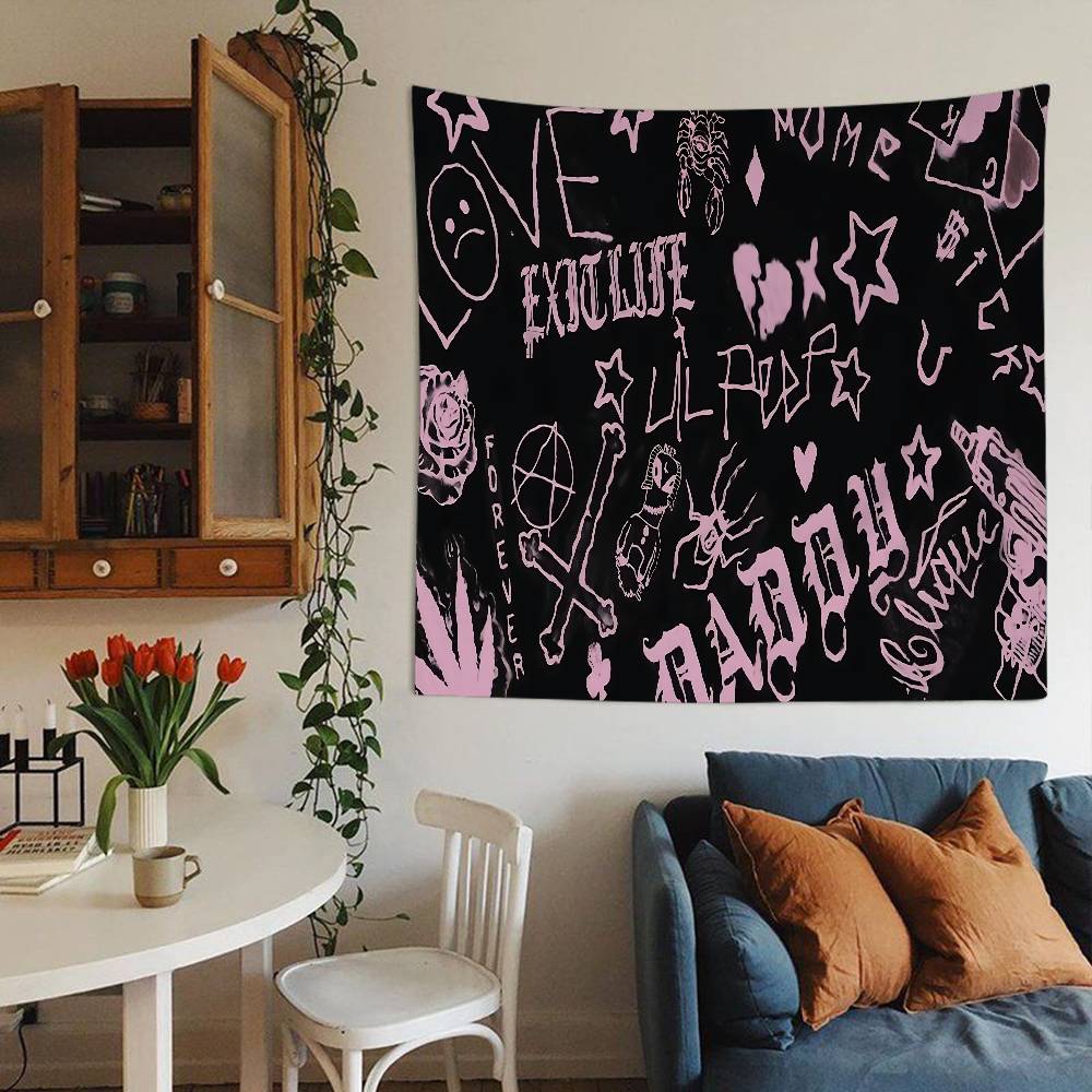 Hip Hop Rapper LLil PPeep Wandteppich Hippie Wandbehang Böhmische Wandteppiche Mandala Wandbehang Tücher