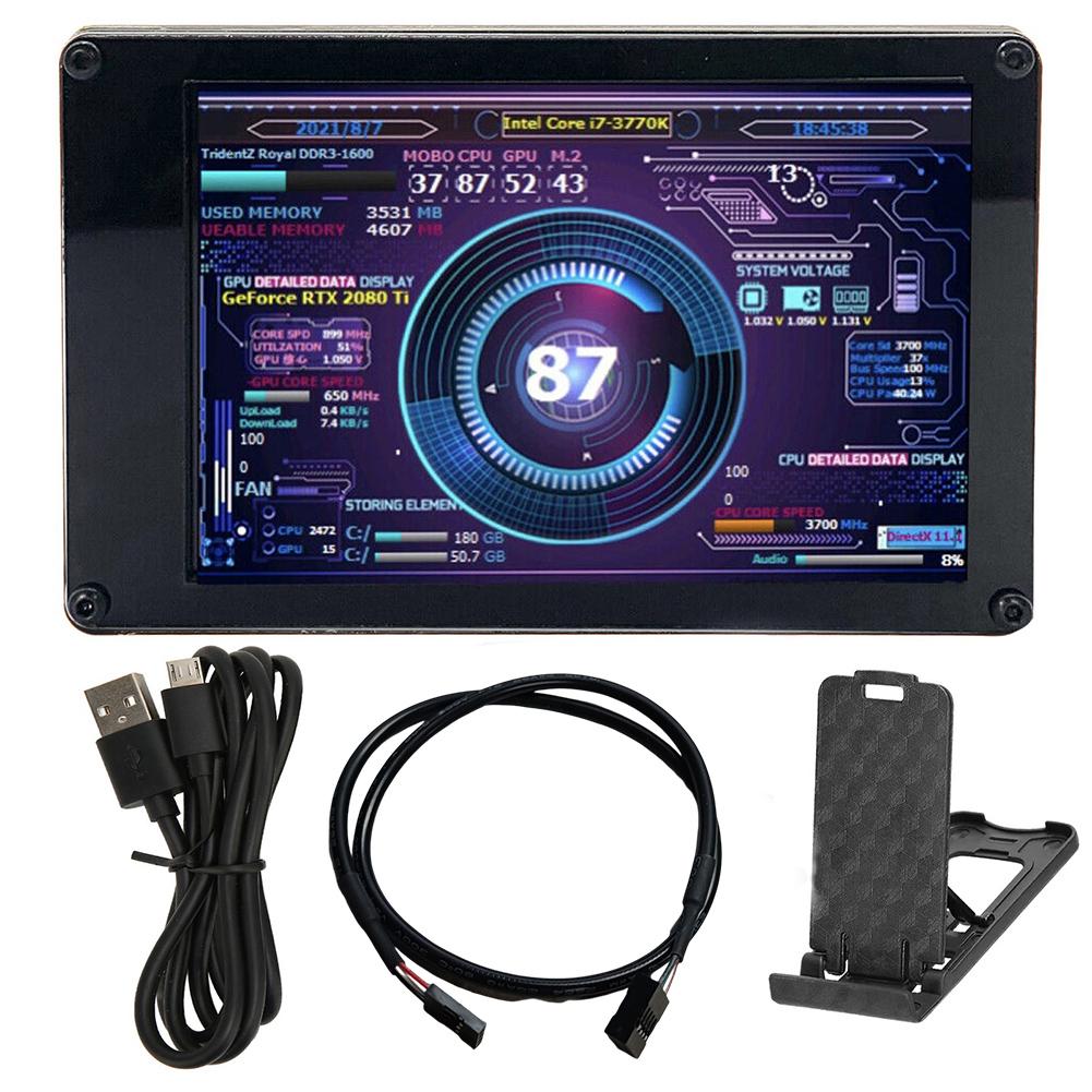 

Подвійний USB Моніторинг Температури 3,5-дюймовий IPS DIY Моніторинг Температури Комп ютера CPU GPU RAM HDD для WINDOWS LINUX Raspberry Pi