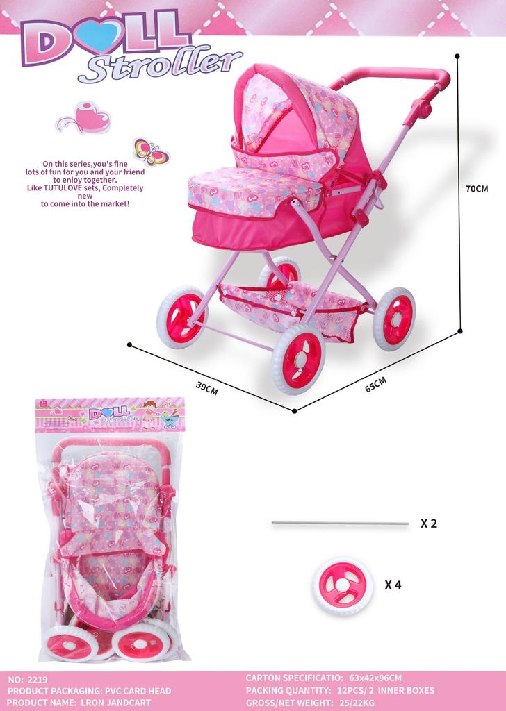 Children's Large Simulation Stroller Toy with Tray - Push Doll Stroller for Girls