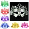 Gold Rhinestone Half-Face Venetian Masquerade Mask for Halloween and Parties.
