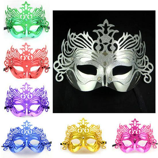 Gold Rhinestone Half-Face Venetian Masquerade Mask for Halloween and Parties.