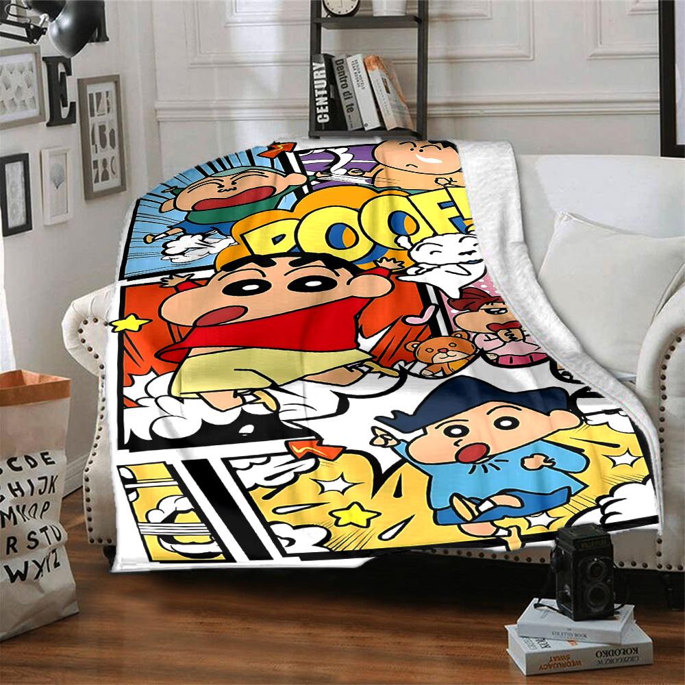 1pc Crayon Shinchan Adventure Flannel Blanket,Ultra Soft Warm Plush Throw for Home Bedroom Bed Sofa Cover Camping Picnic gift Y72452