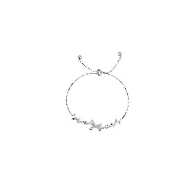 2024 High-End Women's Bow Drawstring Zircon Bracelet - Luxurious Niche Design