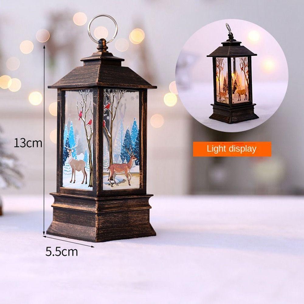 Portable Christmas LED Lights DIY Crafts LED Wind Light Retro Candle Lamp  Christmas Tree