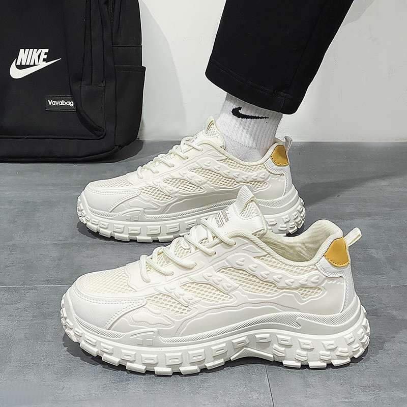 Herrenschuhe Sommer atmungsaktiv schwarz lässig Sport Papa Herren Baustellenarbeit Arbeitsschutzschuhe Herren Reifen Tide Schuhe