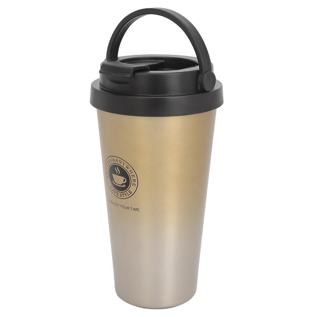 Isolerad kaffemugg med lock Resa Rostfri stålkaffekopp Bärbar Isolerad Bilkaffekopp