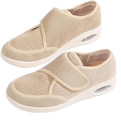Neuer lässiger Kissen-Schuh für breite Füße, geschwollene Füße, Hallux Valgus, verstellbar, weich, bequem, flache Schuhe, Laufschuhe