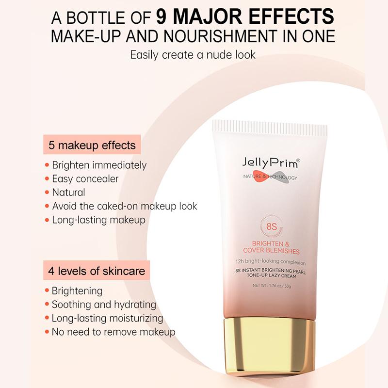 Instant Whitening Cream Women Foundation Cream for Face Makeup Concealer Dark Spots Acne Scars Remove Skincare Facial Cream