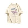 European large-size cotton short-sleeved t-shirt women's grape purple summer new fashion loose and thin design top tide