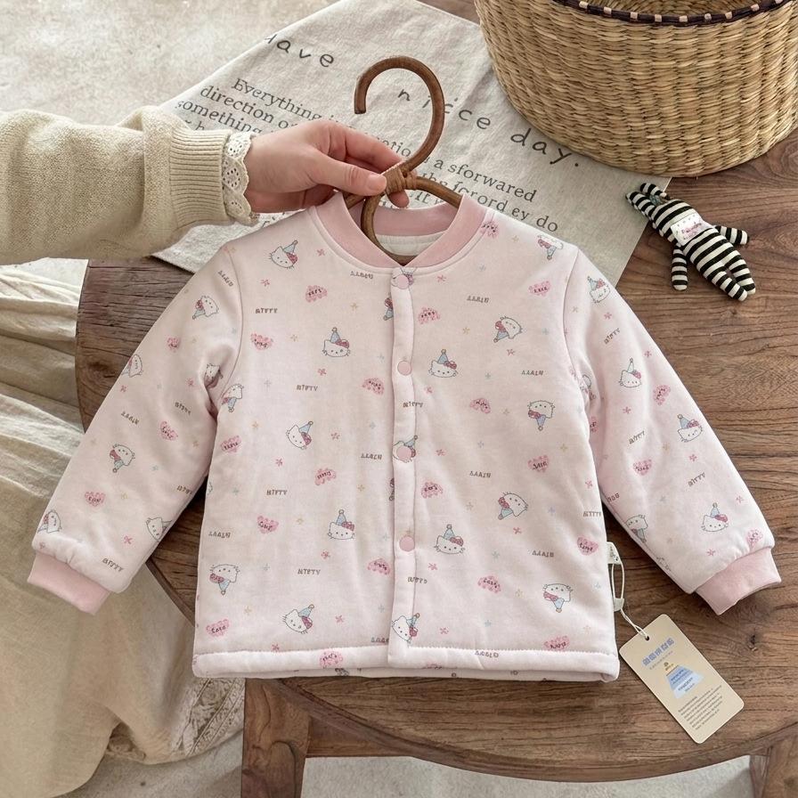 Machine washable handmade cotton-padded jacket, children's cotton-padded jacket, student school uniform with thickened warm boys cotton-padded jacket