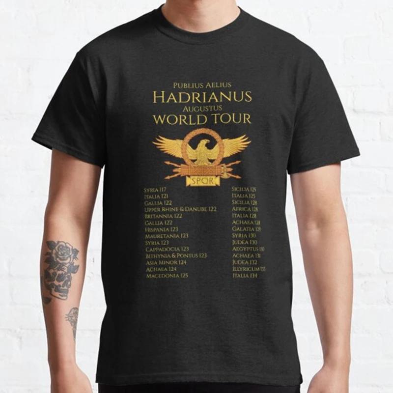 Roman Emperor Hadrian World Tour History Of Rome Men T-Shirt Short Sleeve Casual 100% Cotton Shirts S