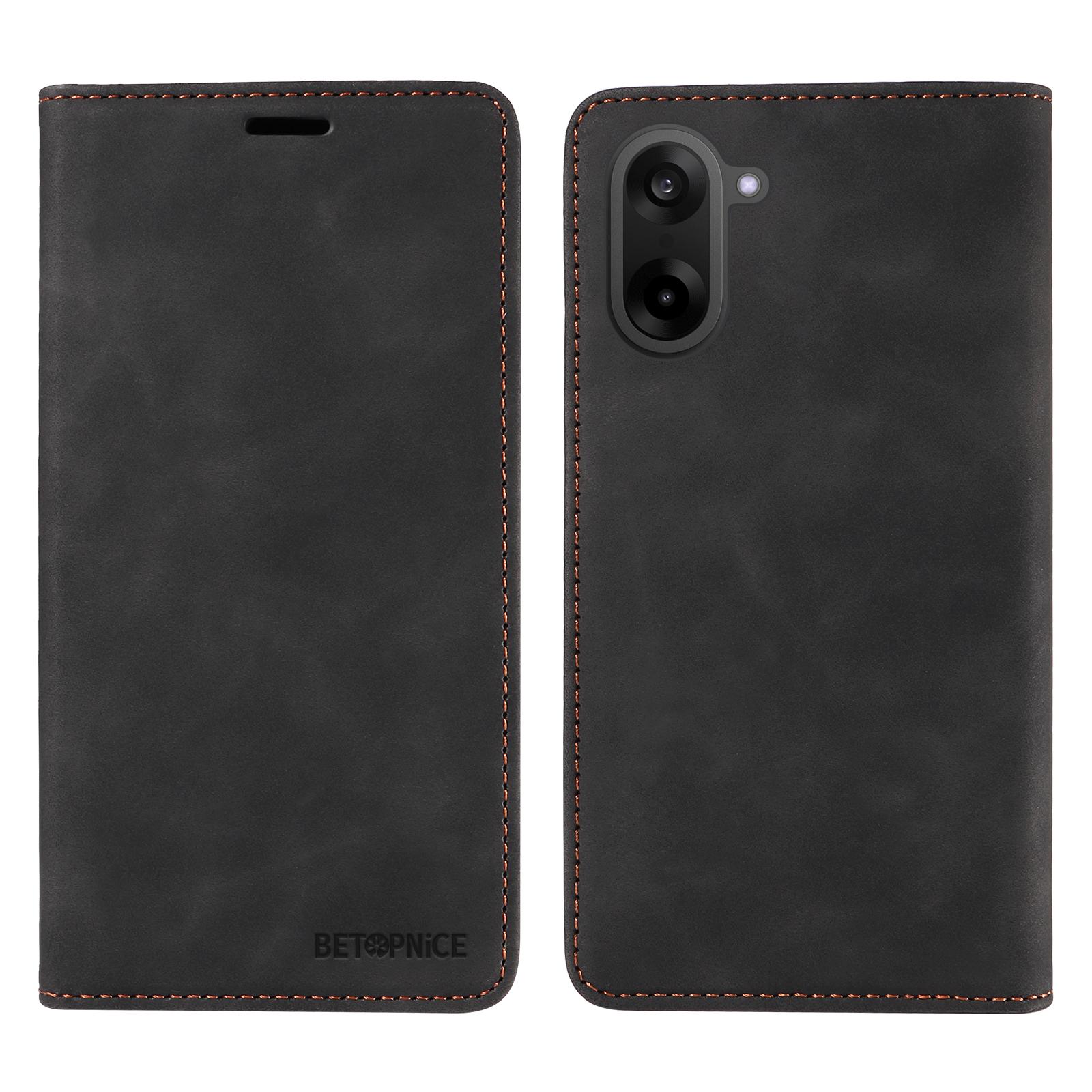 

For OnePlus Ace 5 Racing 5G/OnePlus Nord CE5 5G Case BETOPNICE Magnetic Closure RFID Blocking Wallet Stand Leather Phone Cover Black