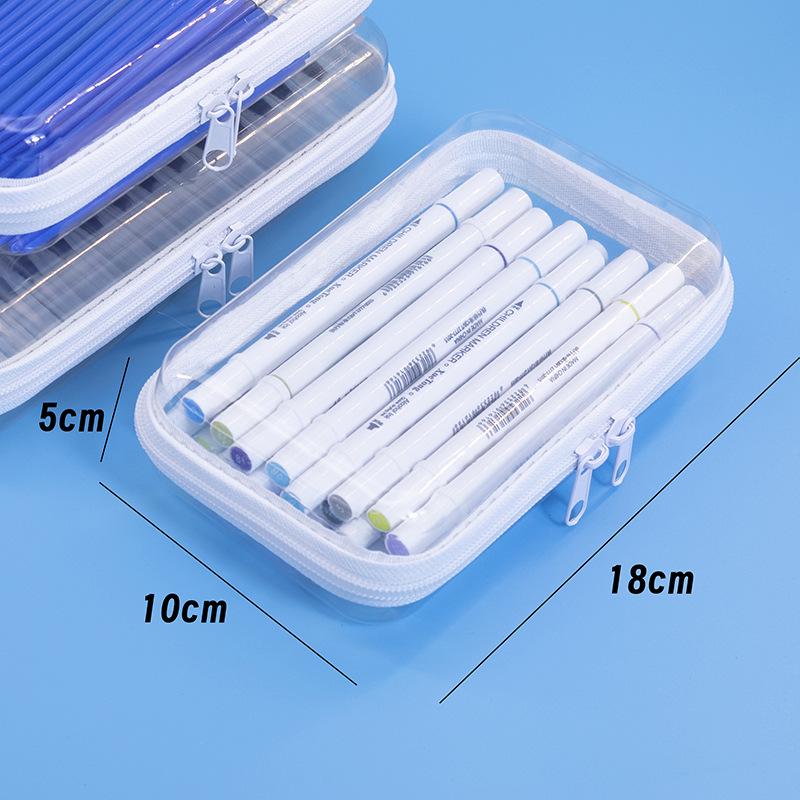 

Transparent Large-Capacity Stationery Storage Box for Pencils, Markers, and Sketch Tools - Simple and Portable 18cm x 10cm x 5cm