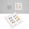 Ethernet Wall Plate HD Multimedia Interface CAT6 TV F Head RCA Coax Ethernet Wallplate for Home Offi