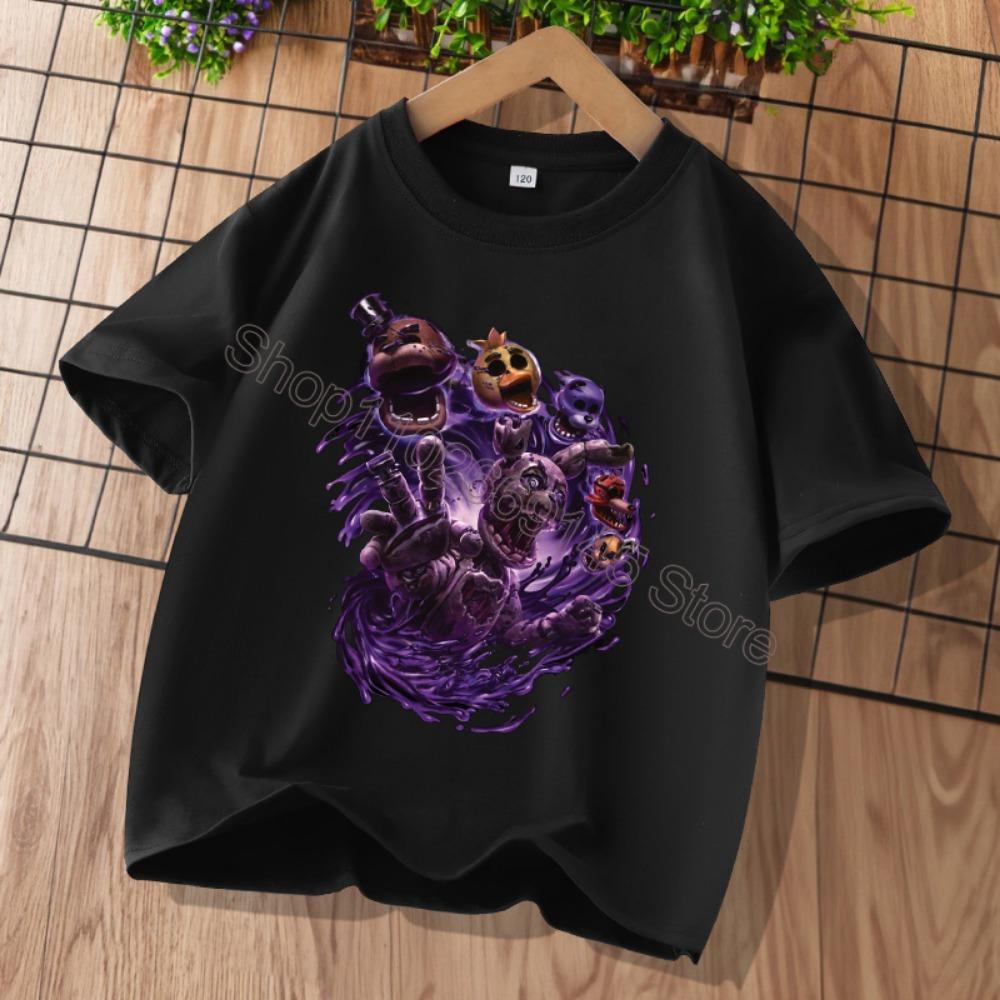 Nowe Koszulki Dziecięce Five Nights At Freddys T-shirt z Graficznym Rysunkiem FNAF Dziecięce Codzienne Sportowe Koszulki z Krótkim Rękawem Ubrania dla Dzieci