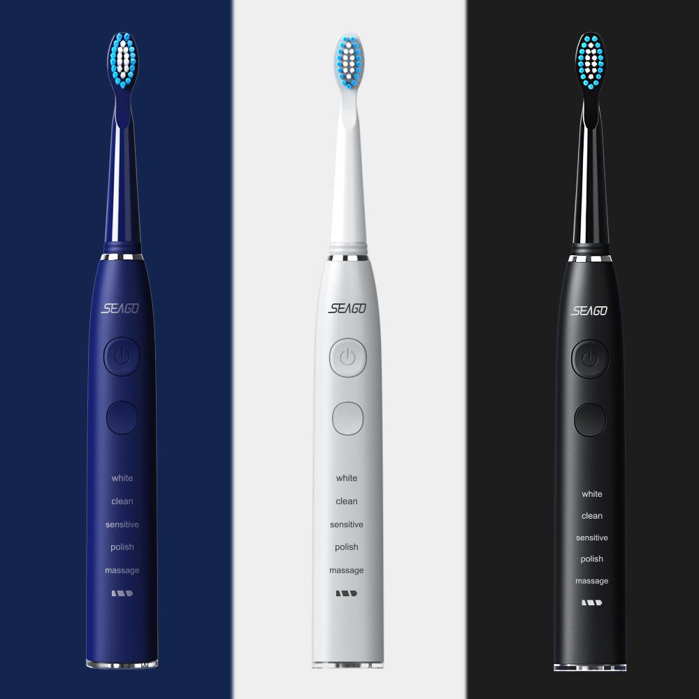 Electric Toothbrush USB Rechargeable Adult 360 Days Long Battery Life IPX7 4 Replacement Heads Travel Box  SG-575
