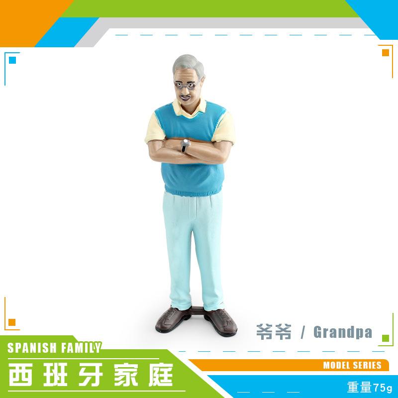 Simulated Family Member Character Model Grandpa Grandma Dad Mom Doll Parent-Child Relationship Static Ornament