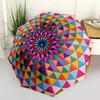 1pc Kaleidoscope Pattern Automatic Folding Umbrella Durable Iron Frame,All Seasons Home Travel Outdoor Multifunctional Umbrella Yy251115075