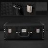 MDF Storage Chest with Front Clasps Structured DiamondPatterned Case Metal Fasteners