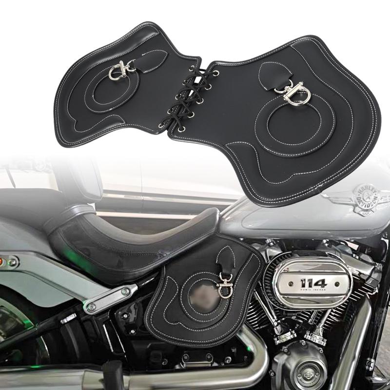For Harley Touring Softail Dyna Sportster XL Kawasaki Yamaha Honda Motorcycle Universal Heat Saddle Shield Deflectors PU Leather