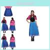 Elegantes blaues S-4xl Frozen Elsa Cosplay-Kleid für Erwachsene Halloween-Kostümparty