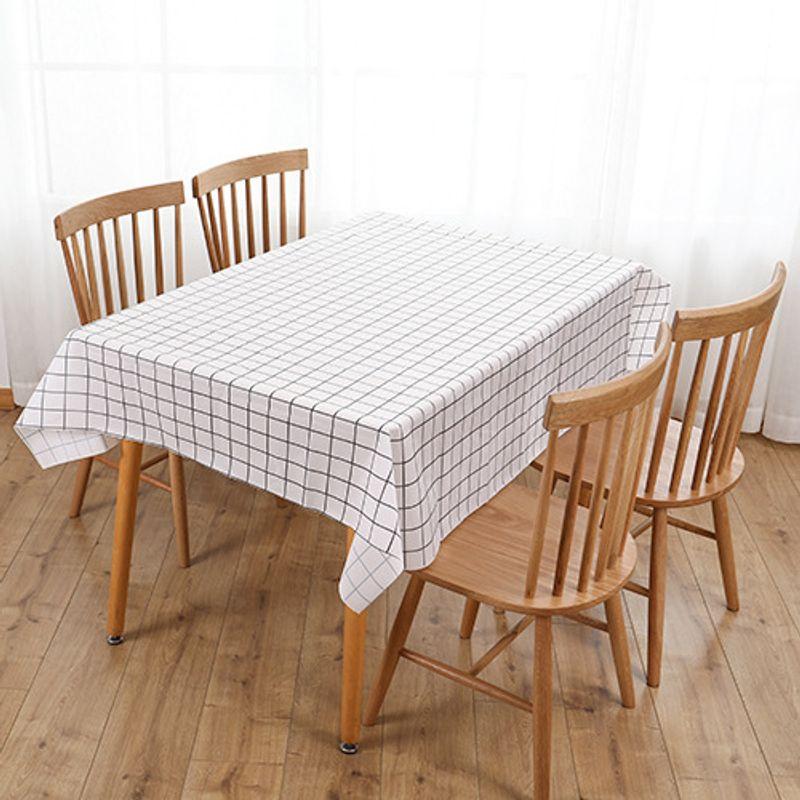 

Oil-Proof Disposable Ins Internet Celebrity Coffee Table PVC Student Table Cloth White Gingham 137*180cm