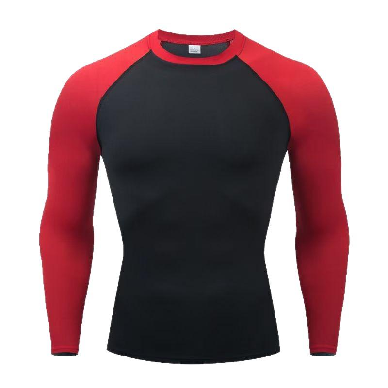 Men's Sports Compression Long Sleeve Quick-Dry T-Shirt for Running, Fitness, and Basketball Training