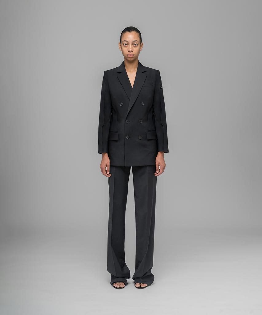 032Ssi (W) Office Attire Loose Cut Suit Trousers Black