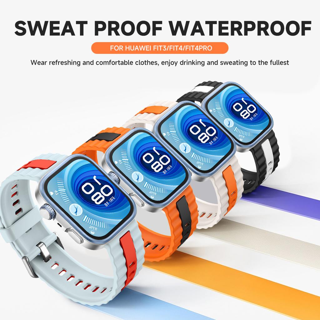 Silicone Strap For Huawei Watch Fit 4/3 Two-color Replacement Bracelet Wristband For Huawei Watch Fit 4/4 Pro Accessories Correa