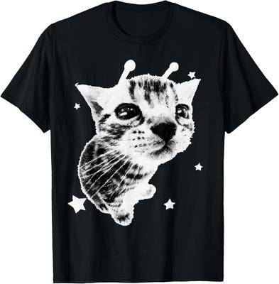 Y2K Alien Cat Meme Retro Silly Cat Vintage Kitty Funny Shirt Unisex T-Shirt