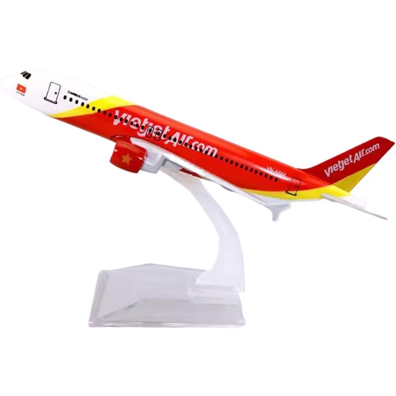 1/400 16CM Aircraft Model For A320 Vietjet Airlines Alloy Aircraft with Bracket Decoration Alloy Metal Model