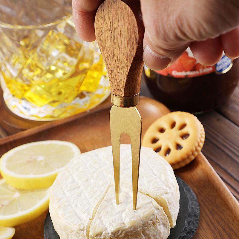Acacia Handle Stainless Steel Cheese and Butter Knife Set
