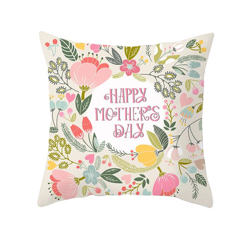 Mother's Day Pillow Peach Skin Printed Pillow Cover Sofa Cushion Cover Car Cushion Cover Home Decoration