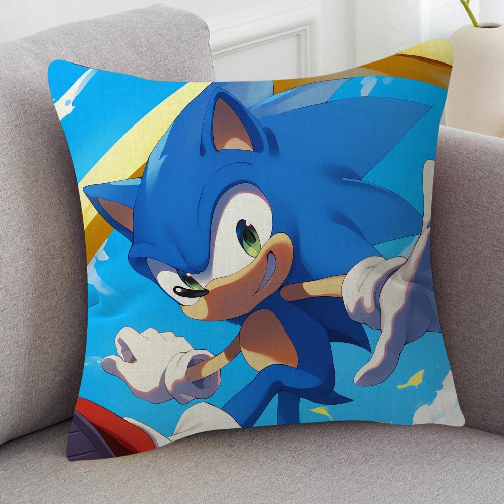 GAME Sonic The Hedgehog Cute Cartoon L Game Cushion Cover Pillowcase Upholstery Sofa Throw Pillow Home Decor Pillowcas
