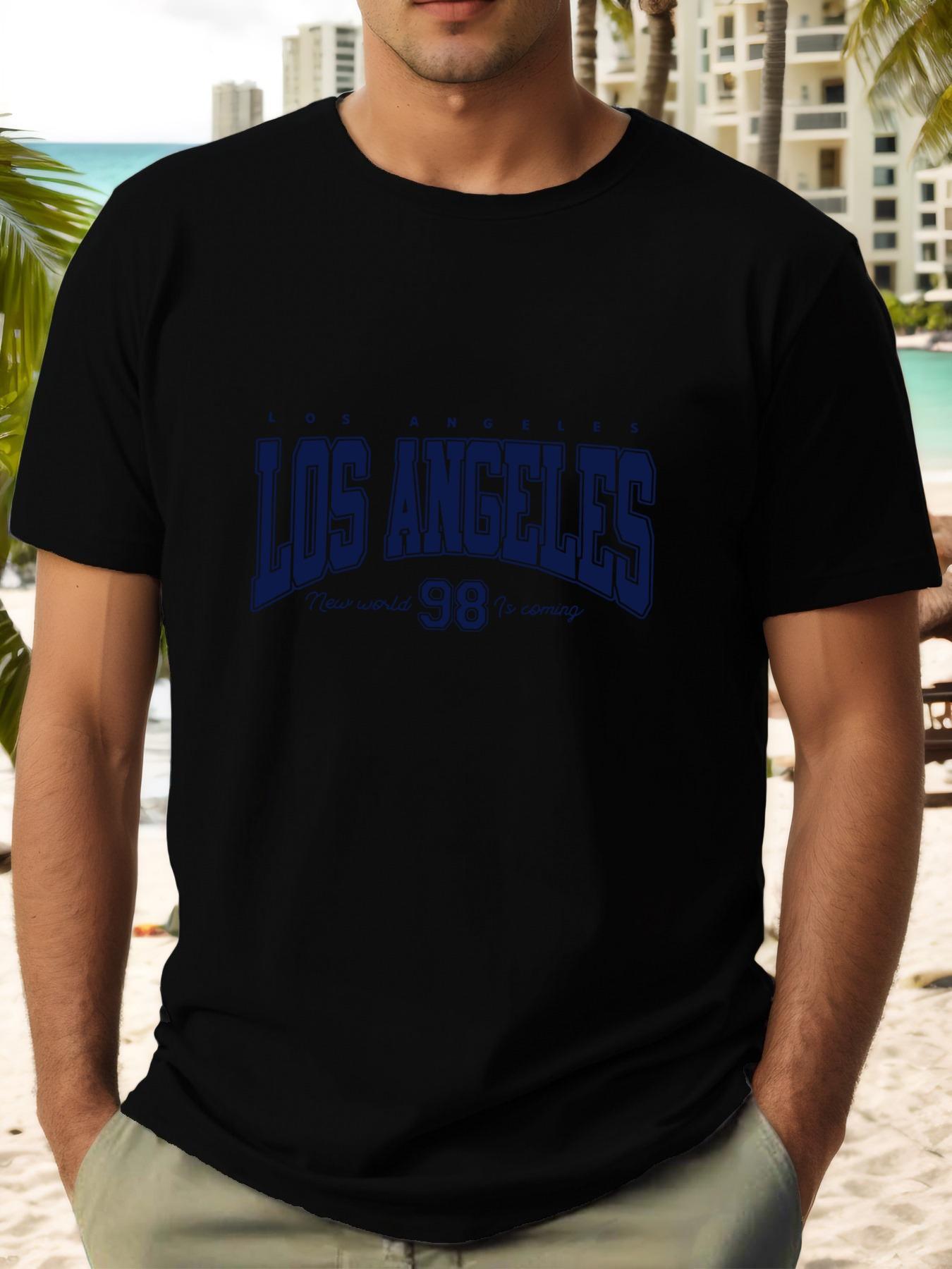 Los Angeles Graphic T-shirt - Casual Crew Neck XXXXL